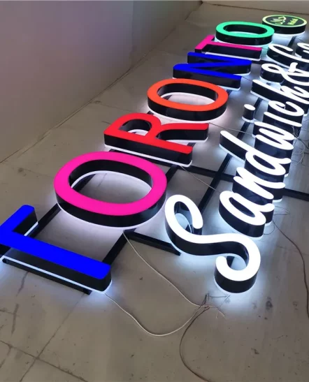 Rimless LED Channel Letters Epoxy Resin Material Letter Sign